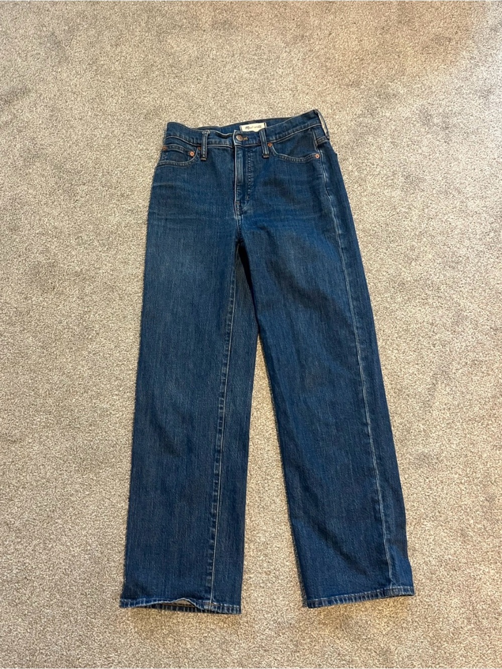 Madewell Slim-wide Leg Full-Length Women’s Jeans in Dark Blue Denim